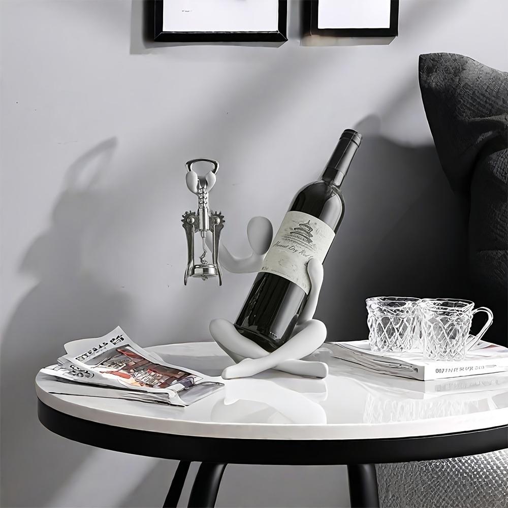 Creative Abstract Character Red Wine Rack Storage Ornament Wine Bottle Holder Home Decoration for Liviingroom Kitchen Organizer