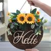 Flower Welcome Wreath Garland, Decorative Hanging Sign for Wedding