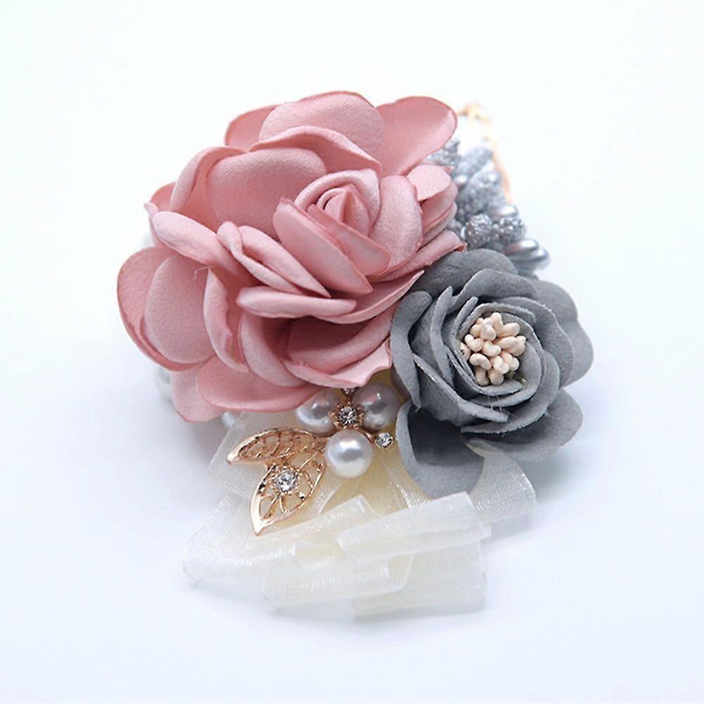 Wrist Corsage,Wedding Bridal Wrist Corsage Bridesmaid Fake Rose Pearl Bracelet