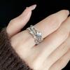 Jewelry Accessories Y2k Open Ring Geometric Irregular Finger Ring Retro Zircon Star Ring  Gift