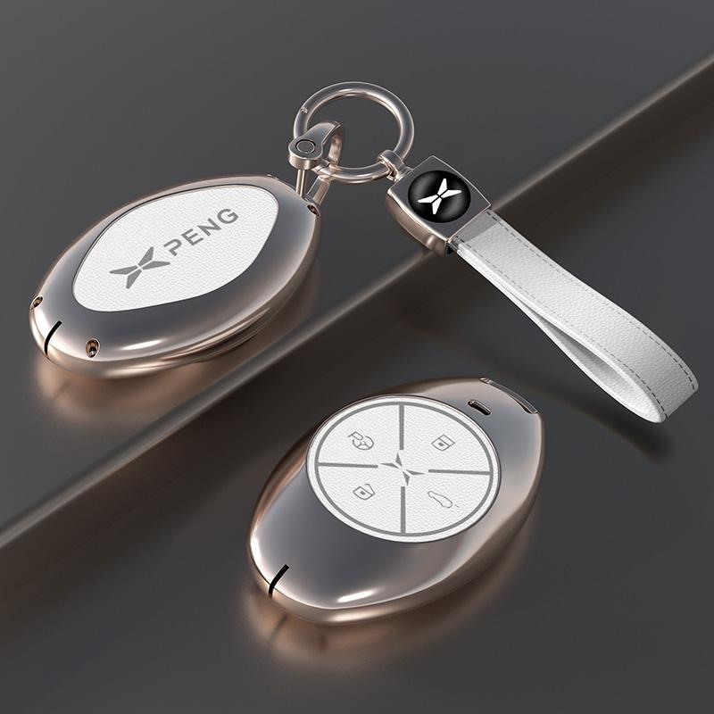 For Xpeng P7 P7i P5 G6 G9 G3 2024 2025 2026 Car Key Case Zinc Alloy Keychain Cover Key Fob Shell Buckle Protector Accessories