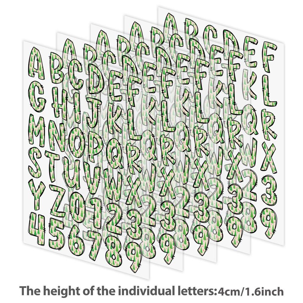 Christmas Letters A-Z 0-9 Iron On Patch Heat-Adhesive Custom Sticker T-Shirt Diy Parches Ropa Clothes Stickers Iron On Transfer