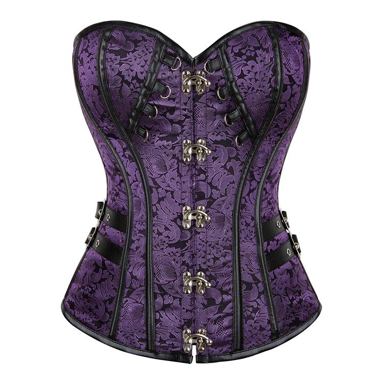 Haut sculptant amincissant rétro gothique violet pour femme