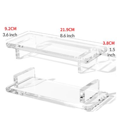 2pcs Acrylic Bathroom Counter Waterproof Tray Kitchen and Bathroom Trays Tabletop Decoration Shelves Upright Pipe Storage Rack