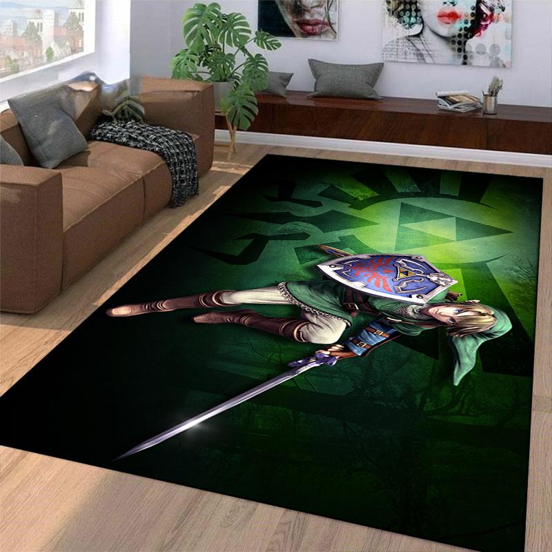Brave Adventurer on Mysterious Background Rug Suitable for use as an anti-slip game mat for living room and bedroom sofas