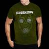 Green Day 'Gas Mask' Grün gefärbtes T-Shirt - NEU