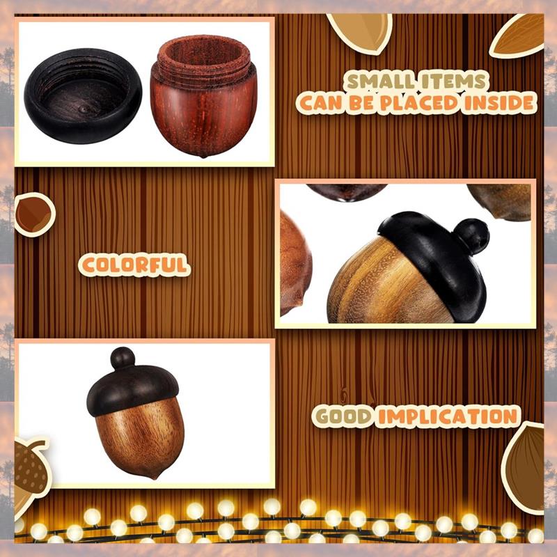 2025 Trend 15 Stück Miniatur Holz Eichel Anhänger Abnehmbarer Holz Eichel Anhänger 3 Farben Geformte Holz Eichel Nuss Box Für Schmuckherstellung