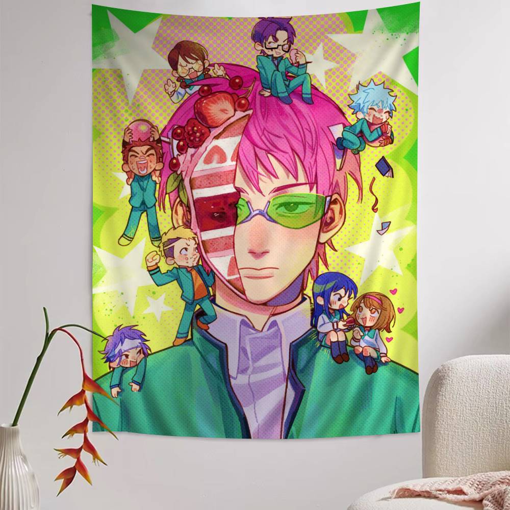 Manga The Disaster Of Nanxiong Saiki K Printed Large Wall Tapestry Art Science Fiction Room Home Decor Decor Blanket