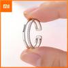 BF CLUB 925 Sterling Rings for Women Simple Geometric Handmade Irregular Retro Double Layered CZ Ring Allergy For Birthday Gift