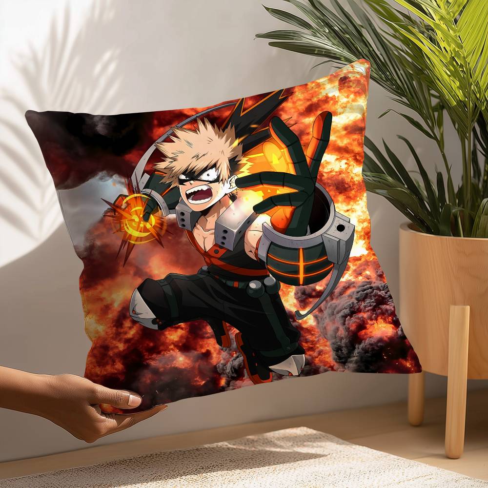 My Hero Academia Katsuki Bakugo Pillow Case Plush Fabric Soft Pillowcase Double Sided Print Cushion Cover Household Gifts