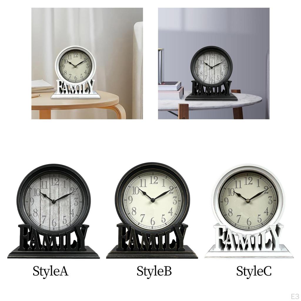 Stand Non Ticking Easy to Read Decorative Mantel Room Fireplace Office Bathroom Ornament