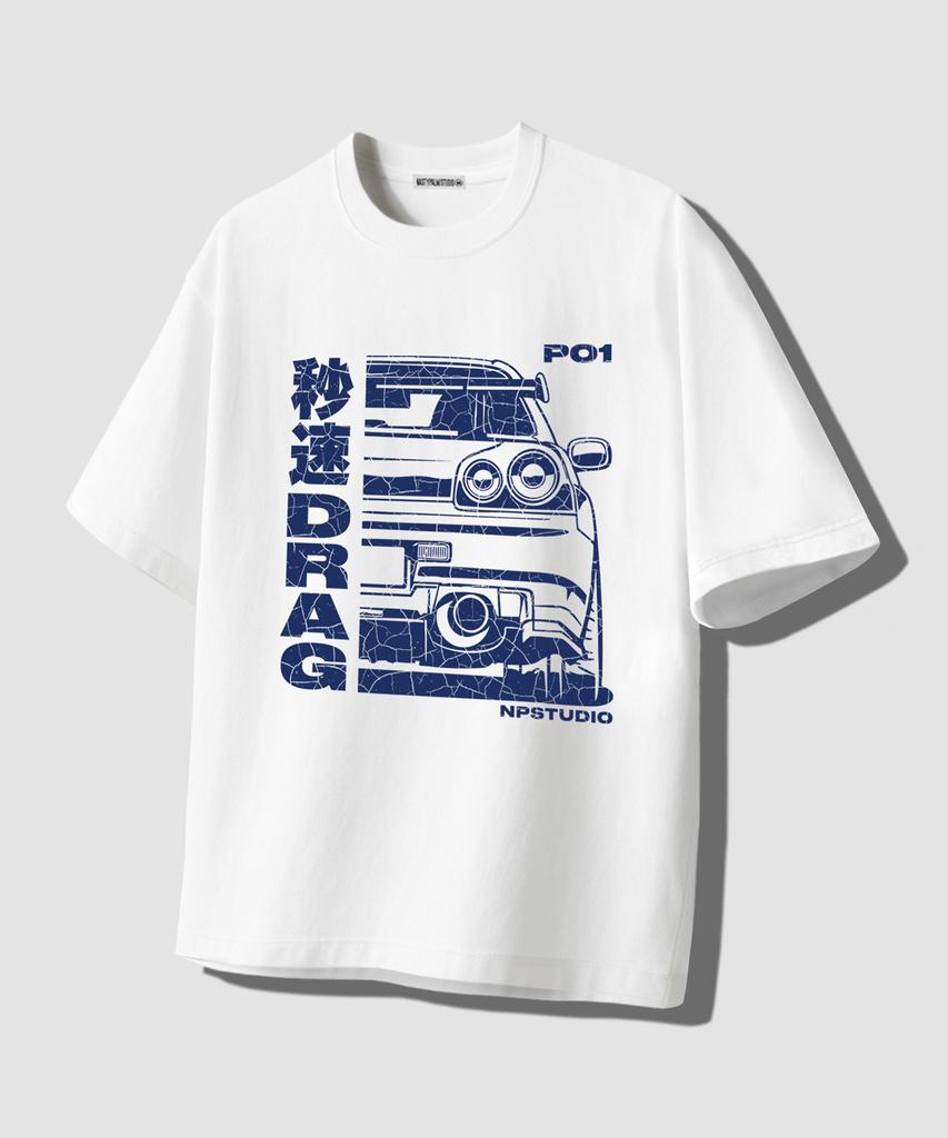 NP STUDIO [2Pack] P01 Drag Logo Oversized T-Shirt 3 Colors
