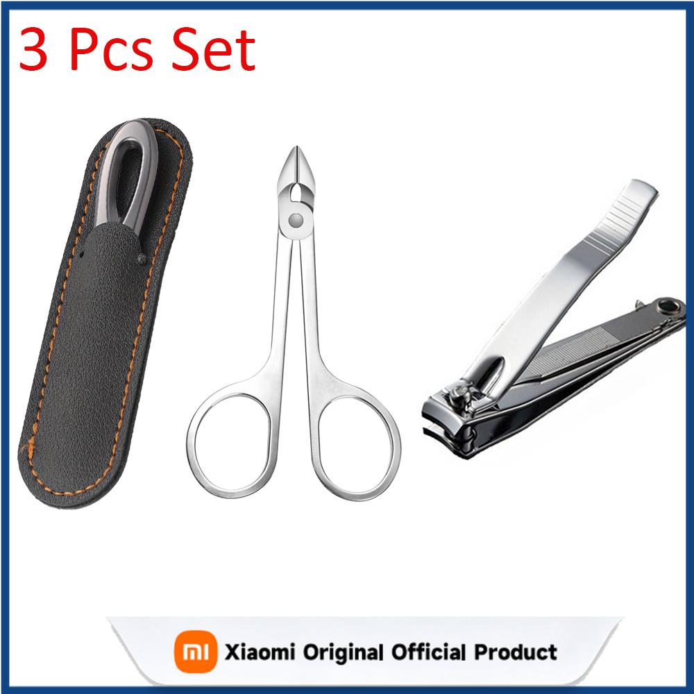 Xiaomi Ouriner Metallnagelfeile Edelstahl Doppelseitige Reise-Nagelfeile mit Lederetuis und Anti-Rutsch-Griff für Damen und Herren
