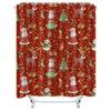 TU Christmas Shower Curtain Festive Holiday Decor Reindeer Santa Claus Pattern Waterproof Bathroom Curtain Xmas Home Decoration