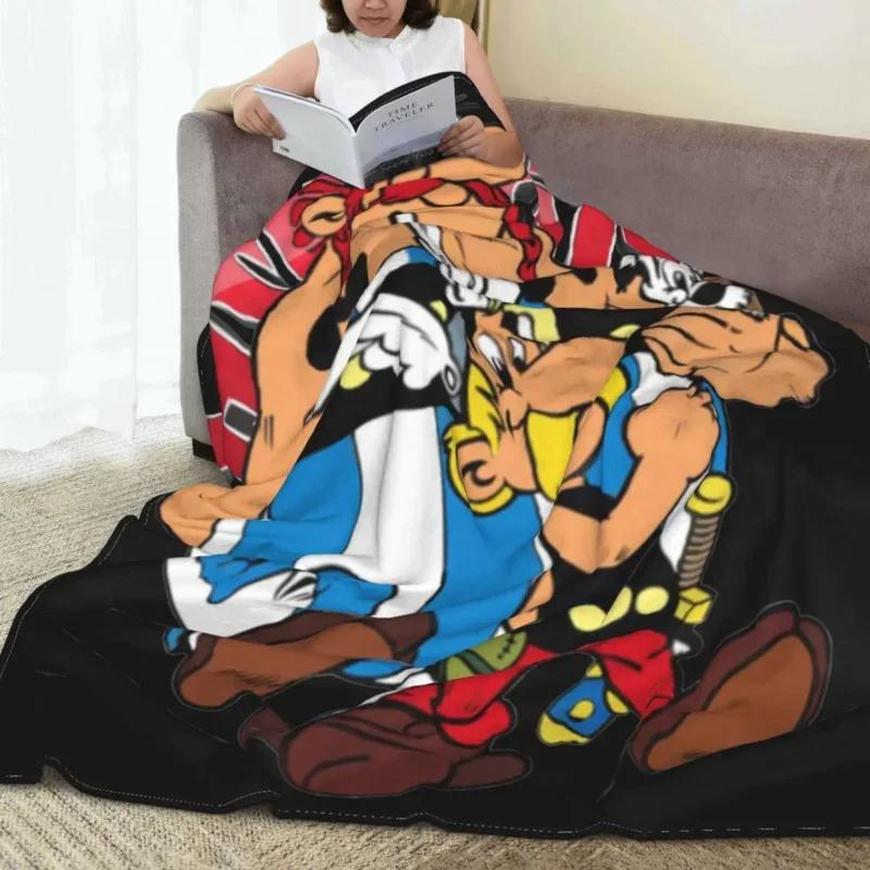 Asterix And Obelix Blanket Plush Funny Warm Throw Blanket for Chair Covering Sofa Summer