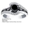 Cubic Zirconia Finger Ring Black Transparent Irregular Geometry Finger Band Polished Party Wedding Ring Jewelry Accessory