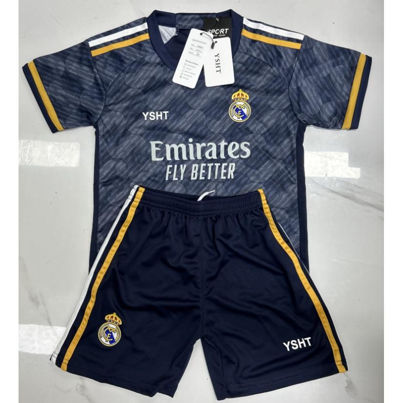 Real Madrid Ronaldo Kids Soccer Jersey Set Youth Training Kit Black 140-150cm Polyester