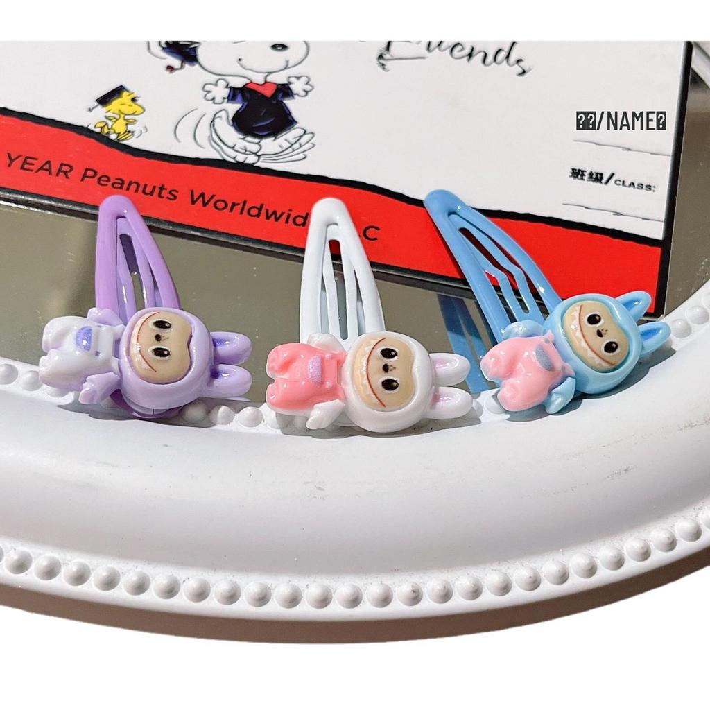 Labubu Candy Color BB Clip: Sweet Cartoon Side Bangs Hair Clip for Girls - Gentle On Hair.