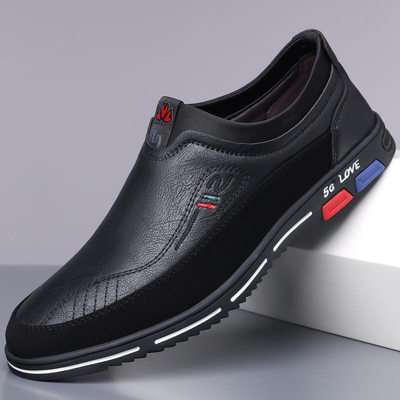 Summer Single Shoes Casual Leather Shoes Men's Feet and One Pedal Large Size Men's Shoes Daily 2025
