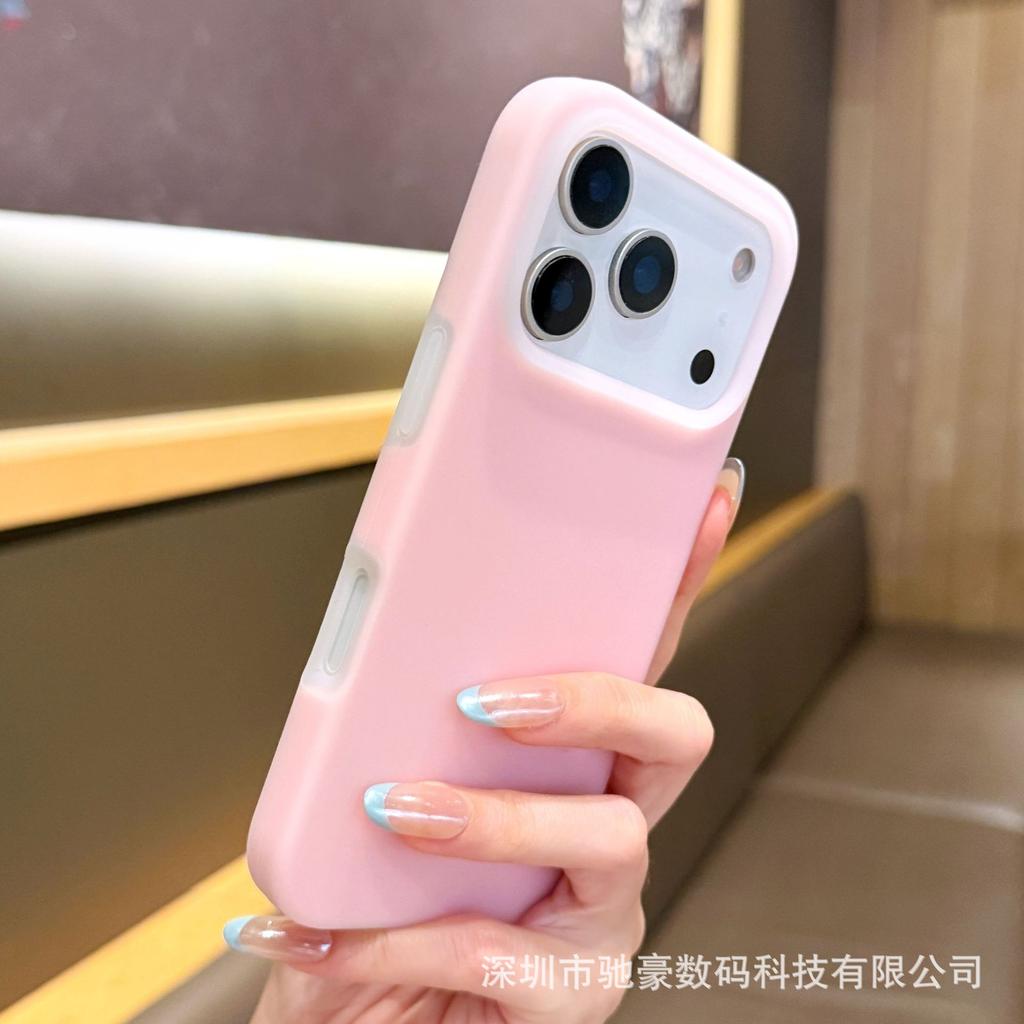Liquid jelly magnetic attraction is suitable for iPhone17promax solid color mobile phone case Apple 16 simple skin feeling 15 anti-drop.