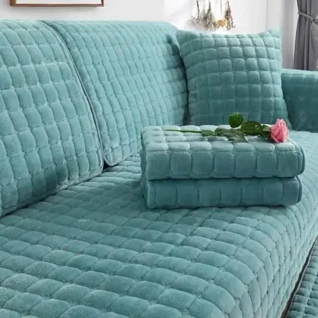Husă de canapea anti-alunecare matlasată, simplă, solidă, în carouri, husă de canapea Protector de mobilă pentru dormitor, birou, sufragerie, decor pentru casă