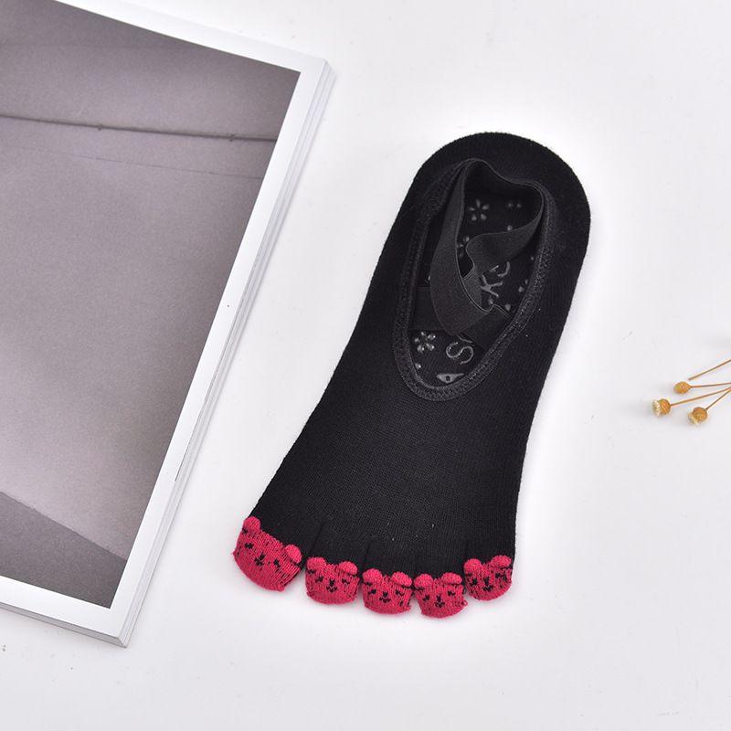 

Носки для пальцев йоги Модные Профессиональные Нескользящие Дышащие Носки с Раздельными Пальцами Носки для Пилатеса Высокоэластичная Перекрестная Эластичная Лента Спортивные Носки Black