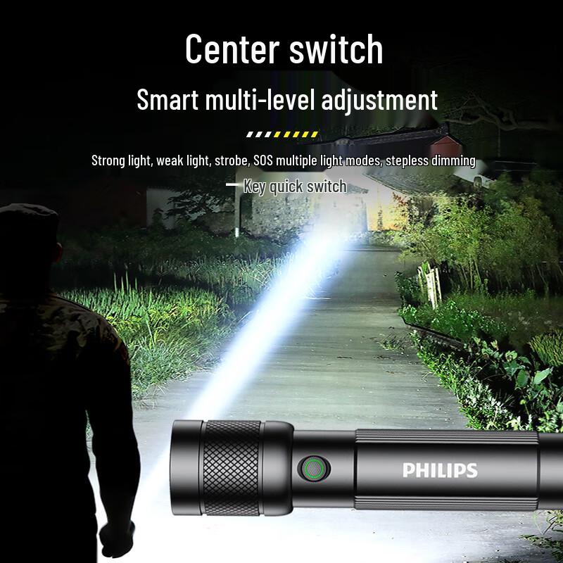 Philips SFL2247 High-Power USB-C Rechargeable Flashlight