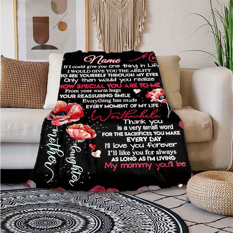 For Mom Customize Your Name Blanket Used For Chair Office Sofa Bed Camping Soft And Warm Giving Friends And Relatives Birthday Graduation Gift