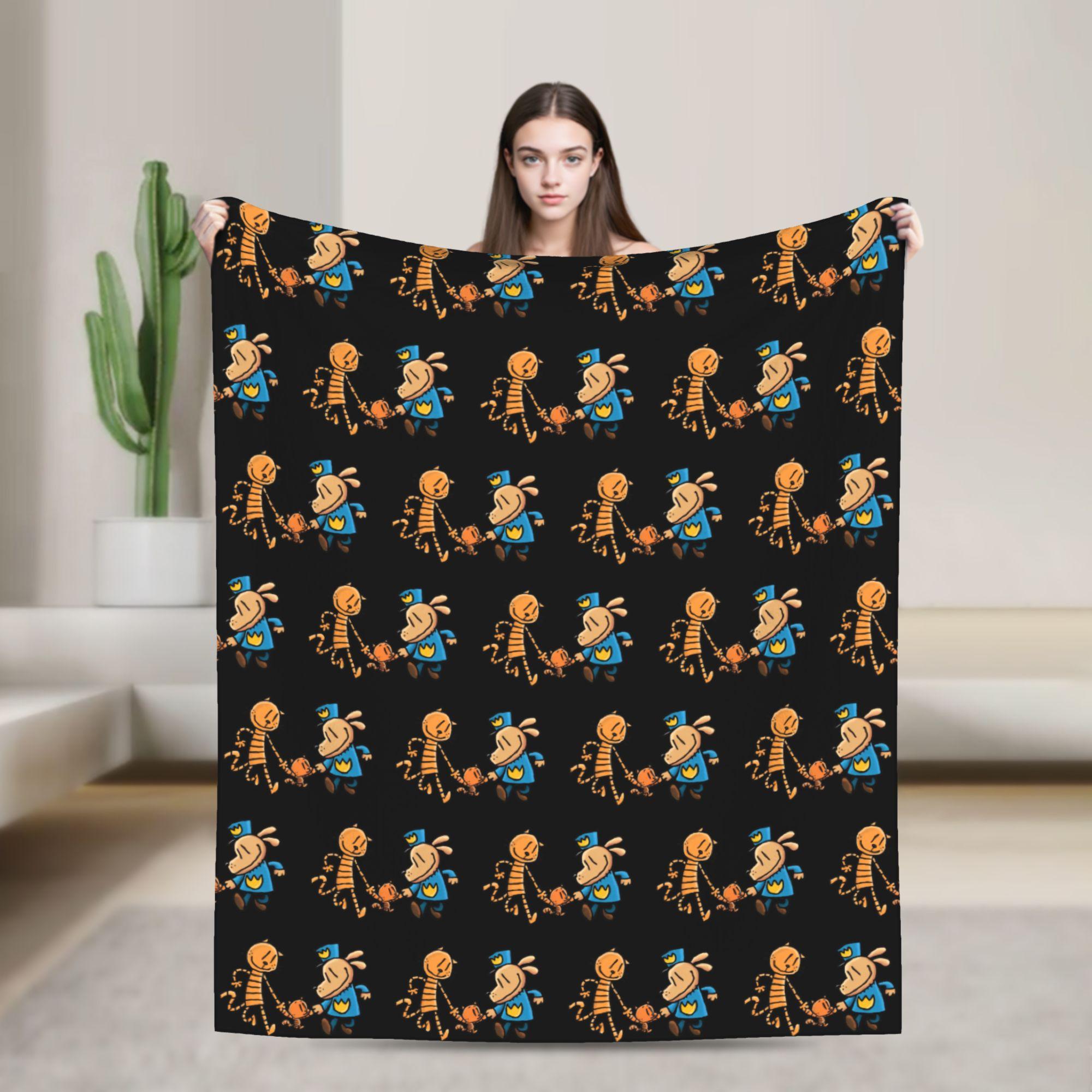 

Dog Man Dogman Movie Comic Blanket Cartoon Flannel Vintage Warm Throw Blanket for Coverlet Spring/Autumn 75x90cm