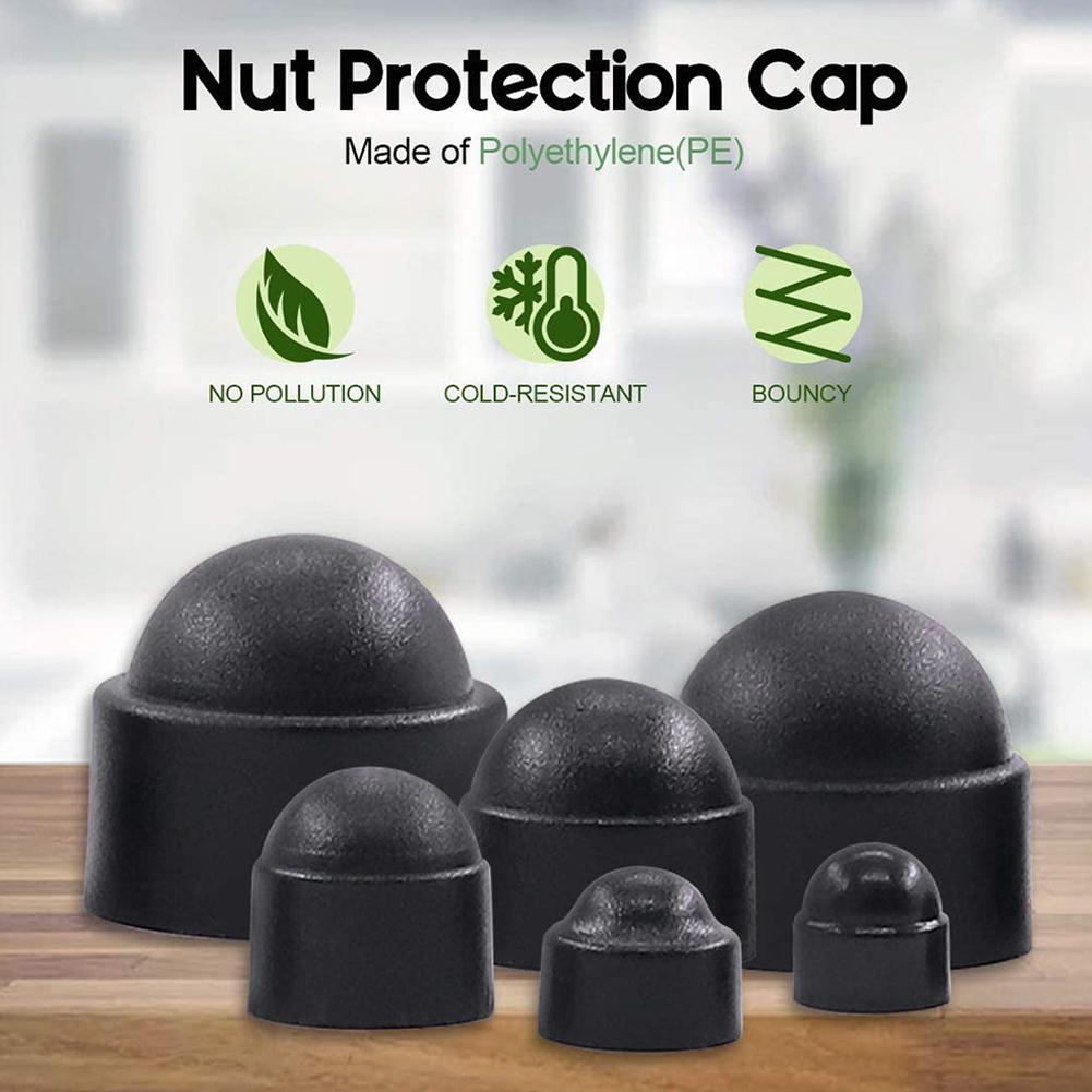 145Pcs Protecting Hexagon Screws Bolts Kit M4 M5 M6 M8 M10 M12 Hexagon Protection Caps Cover Black White Hexagon Nuts Bolt Cover
