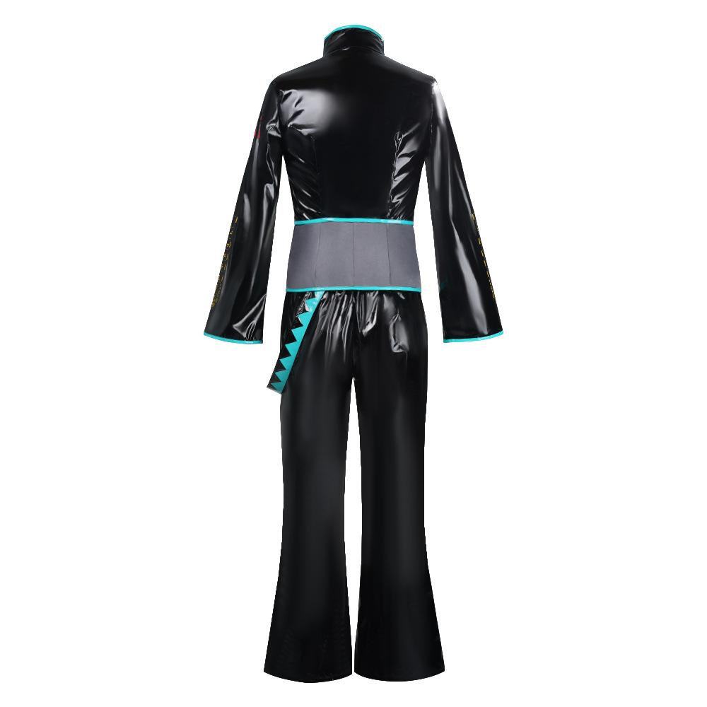 Anime Mikuo men version Cosplay Costume Green Color Any Size Custom Made Full Set Perfect Custom black jackets with green wigs
