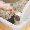 Meow & Cross-Border Stainless Steel Cat Litter Box with Flip Lid, Anti-Splash Design with Raised Edge, and Non-Stick Base.