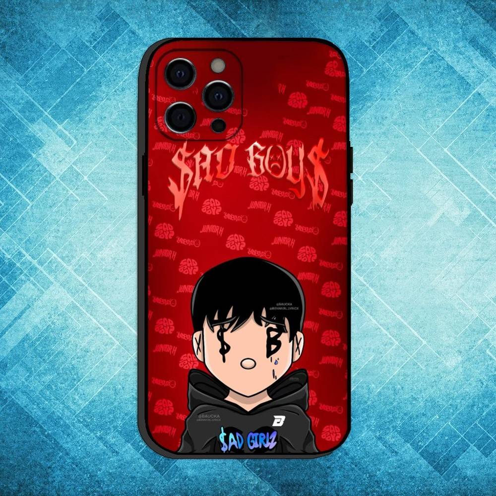 

J-Junior H $AD BOYZ 4 LIFE Чехол для телефона Для iPhone17,16,15,14,13,12,11 Plus,Pro Max Мягкий Черный Чехол iPhoneXSMAX