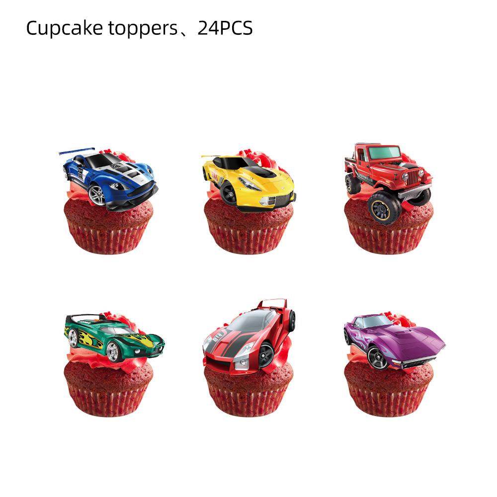 Boy Car Birthday Decoration Set Party Supplies Wheels Birthday Party Theme Cup Plate Napkin Tableware Banner Ballon Deco For Kid