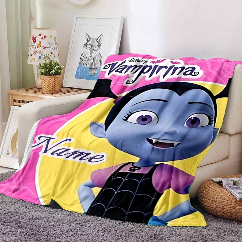 Custom Name Vampirina's Halloween Adventure Blanket for Couch & Bed, Plush Cozy Fuzzy Blanket Super Soft & Warm Blankets for Fall and Winter. 0908124