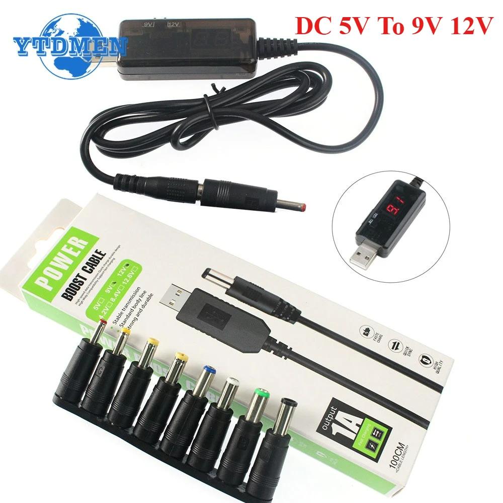 DC 5V auf 9V 12V USB Aufwärtswandler 5.5*2.1mm Aufwärtswandler Kabelmodul mit 3.5x1.35mm Adapter Anschlussstecker
