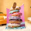 P-Pink Donut Blanket Soft Throw Blanket for Home Bedroom Bed Sofa Picnic Travel Office Rest Cover Blanket Gift