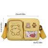 Embroidery Bear Canvas Shoulder Bag Solid Color Shoulder Bag Cute Transparent Itabag  Gift