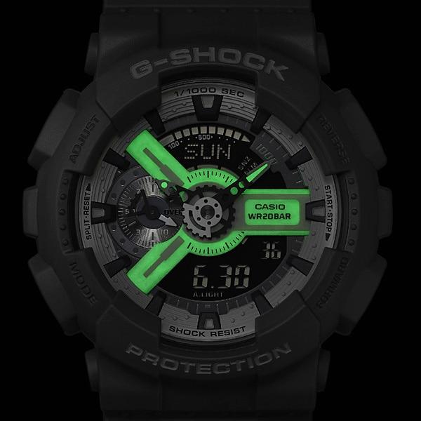 Casio Reloj redondo de resina gris G-SHOCK GA-110HD-8AJF [Serie G-SHOCK HIDDEN GLOW] para hombre