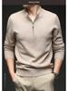 Herren Kaschmir Pullover mit halbem Reißverschluss, dicke Wolle, Langarm, Winter Baselayer