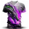 Men's Cat Funny T Shirt Short Sleeve T shirt 3D Print Crew Neck Shirt Fashion Daily Street Daily Black Blue Gray Summer
