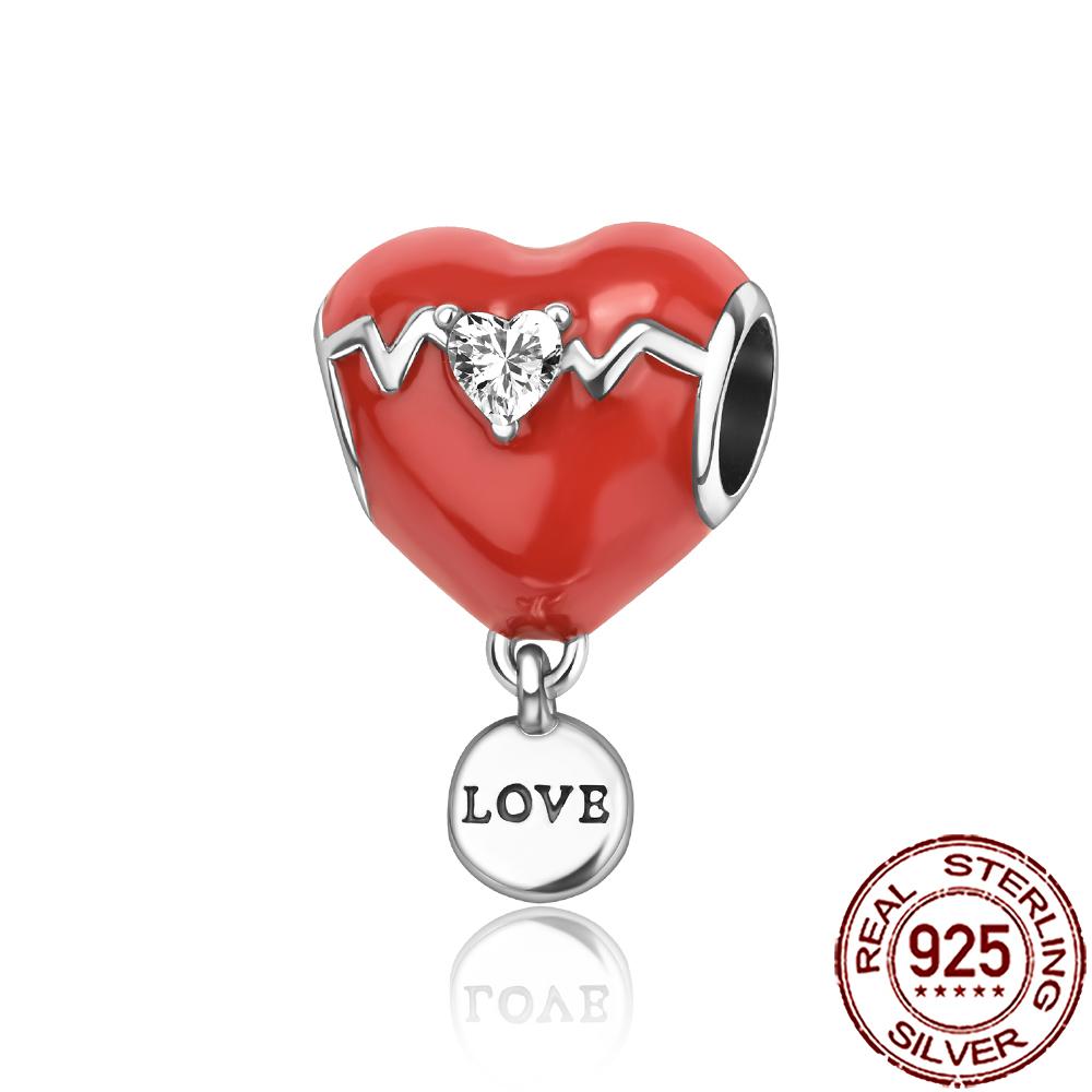 New Charms Copper Sparkling Mum Mother Family Love Heart Beads Fit Original Bracelet Necklace Diy Jewelry