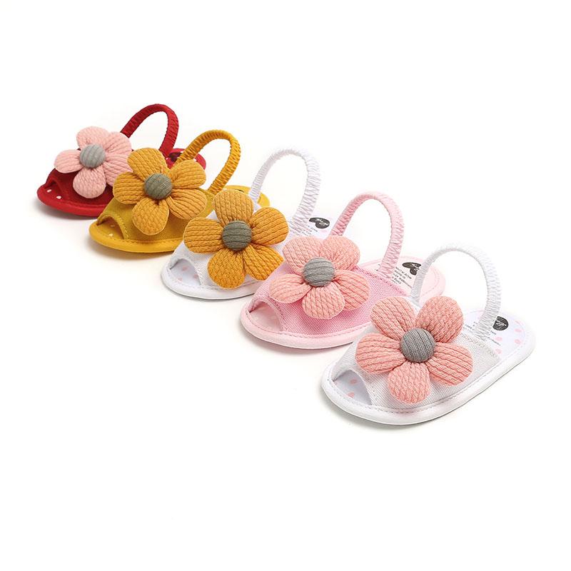 Cute Flower Baby Girls Sandals Summer Soft Soled Newborn Floor Shoes Indoor Non-slip Lightweight Toddler Girl Sandals Shoes