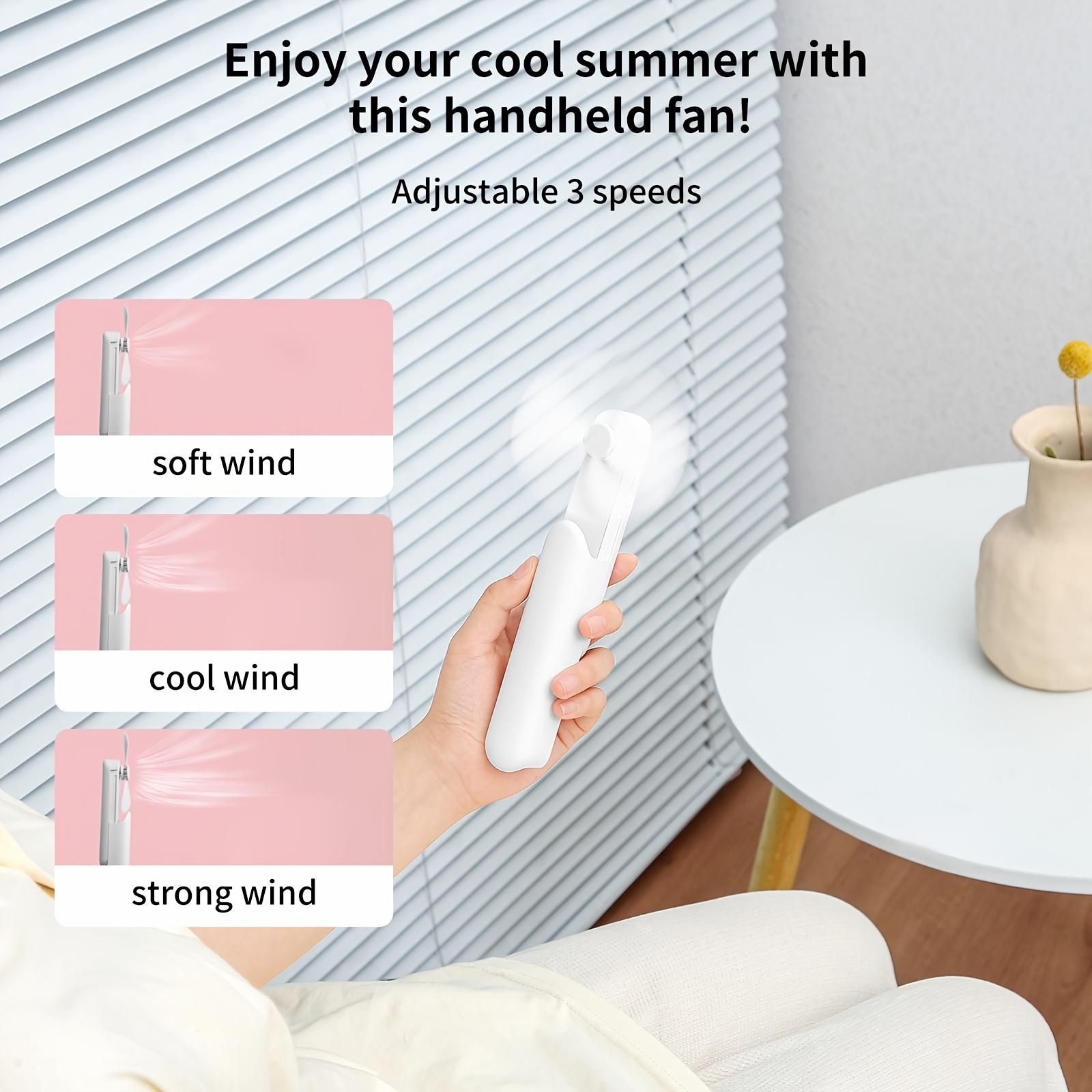 Handheld Small Fan, Portable, Portable, Mini, Retractable, Foldable USB Charging Fan, Silent Office Desktop Fan белый