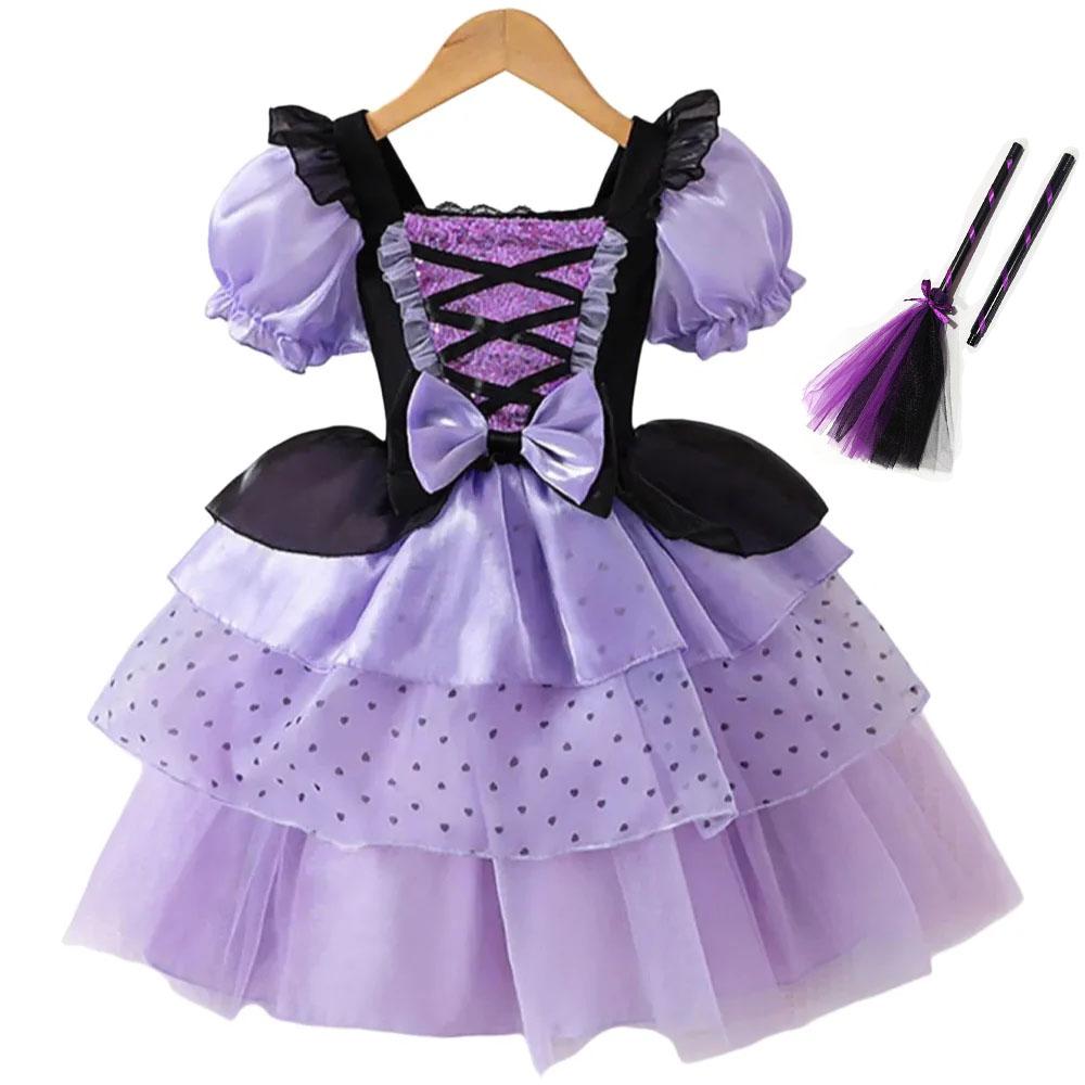 Nuovo Vestito da Ragazza Vampiro Vestito Soffice per Bambine Rete Vestito Principessa Viola Vestiti Cool Lolita Costume per Festa di Carnevale