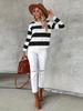 European and American Striped Round Neck Long Sleeve Casual Women's T-shirt for Spring and Autumn.