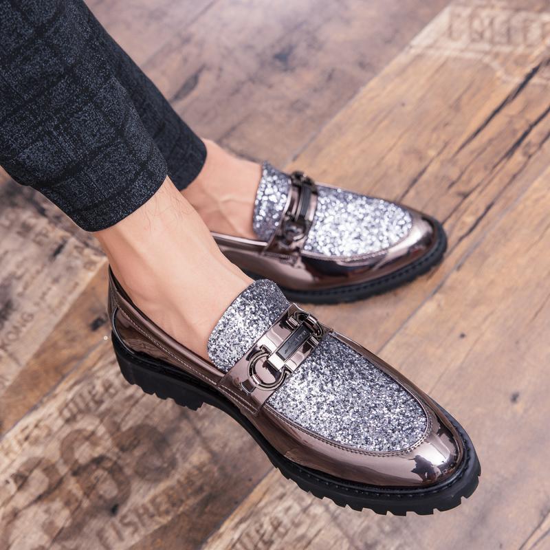 2025 summer new men's trend one-pedal leather shoes Korean version casual hairstylist shoes fashionable height-increasing Doudou shoes