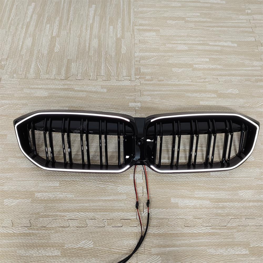 Car Double Line Grille With LED Light Racing Grill Upper Bumper Grid For BMW 3 Series G20 G21 M-Sport 2022-2025 Bodykits Tuning