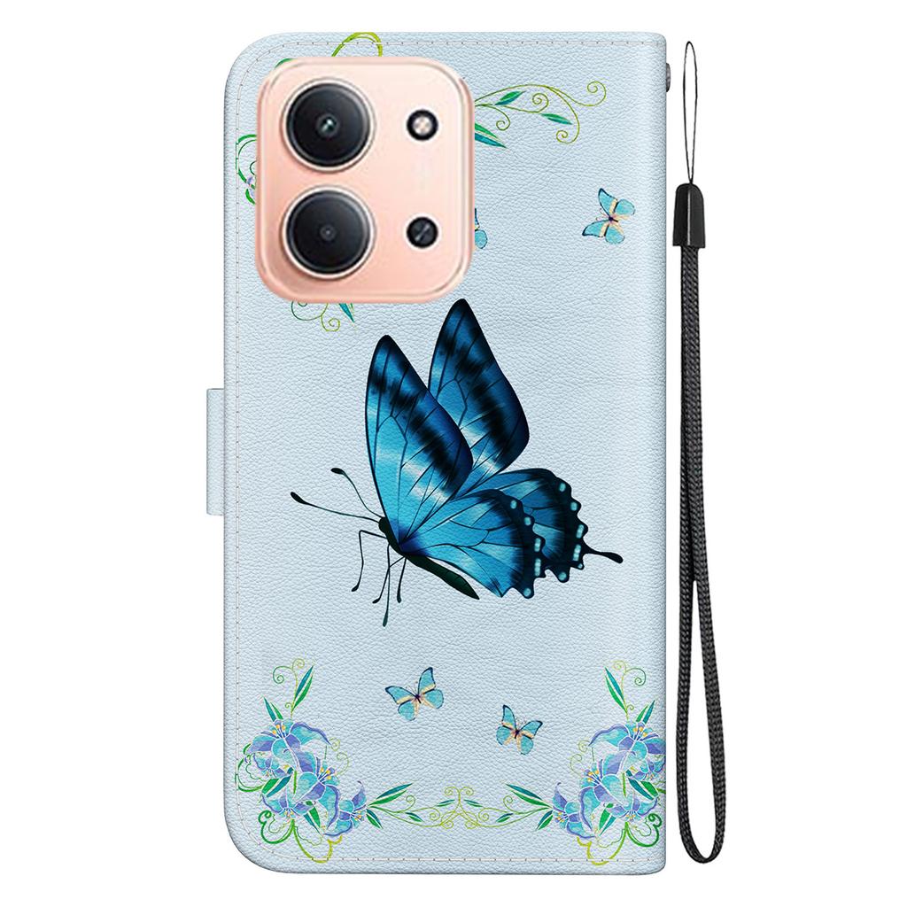 For Xiaomi Redmi 15C 5G (EU) (173mm)/15C 4G (EU) (173mm) Wallet Phone Case Pattern Printing Leather Flip Cover with Strap