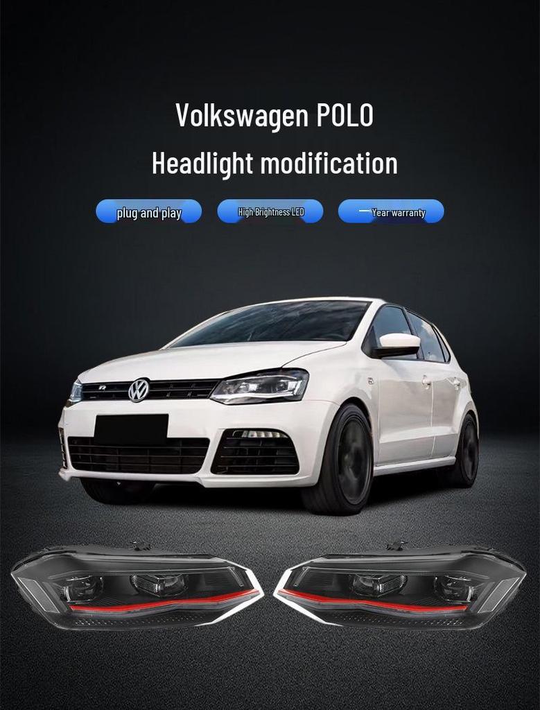 LED Headlight Assembly with DRL, Projector, & Turn Signals for 2019-2024 VW Polo